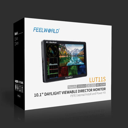 FEELWORLD LUT11S 10.1 inch Ultra High Bright 2000nit Touch Screen DSLR Camera Field Monitor, 3G-SDI 4K HDMI Input Output 1920 x 1200 IPS Panel(AU Plug) - Camera Accessories by FEELWORLD | Online Shopping UK | buy2fix