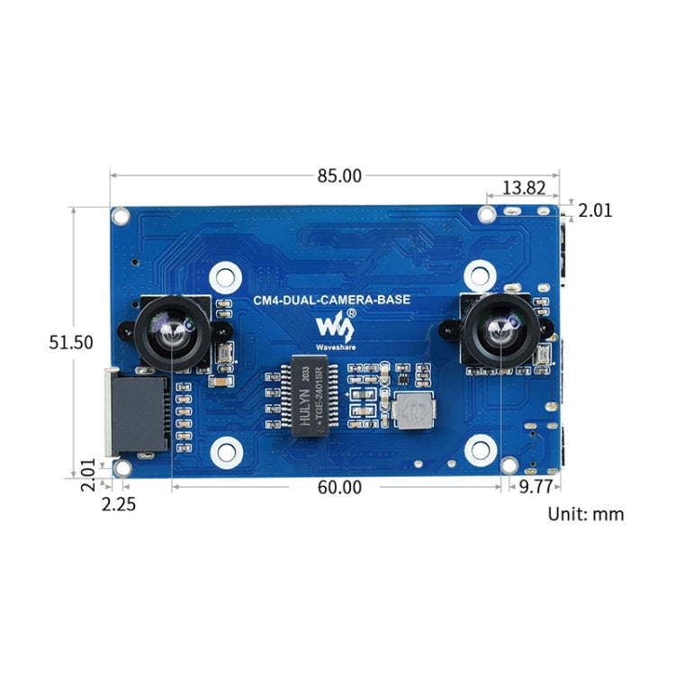 Waveshare Binocular Camera Base Board with Interface Expander for Raspberry Pi Compute Module 4 - Modules Expansions Accessories by WAVESHARE | Online Shopping UK | buy2fix