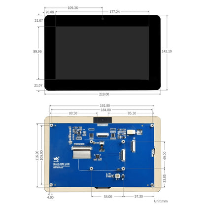 WAVESHARE 8 inch 800 x 480 Capacitive Touch Display for Raspberry Pi, DSI Interface - LCD & LED Display Module by WAVESHARE | Online Shopping UK | buy2fix