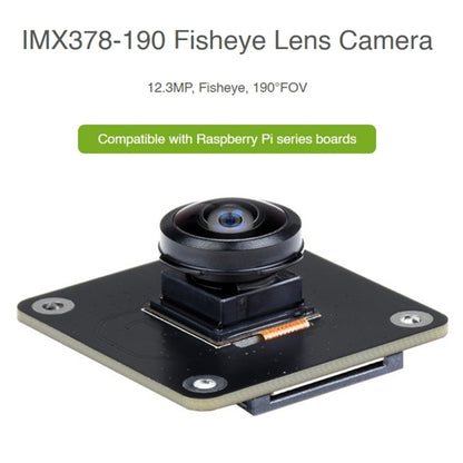 Waveshare IMX378-190 Fisheye Lens 12.3MP Wider Field Camera for Raspberry Pi - Modules Expansions Accessories by WAVESHARE | Online Shopping UK | buy2fix