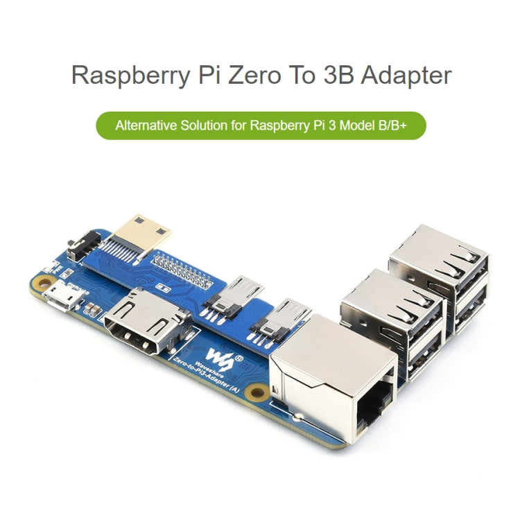 Waveshare Raspberry Pi Zero To 3B Adapter for Raspberry Pi 3 Model B/B+ - Modules Expansions Accessories by WAVESHARE | Online Shopping UK | buy2fix