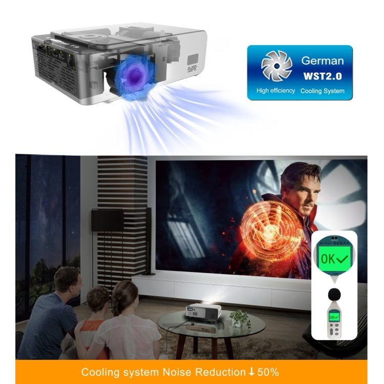 T6 3500ANSI Lumens 1080P LCD Mini Theater Projector, Standard Version, UK Plug(Silver) - Consumer Electronics by buy2fix | Online Shopping UK | buy2fix