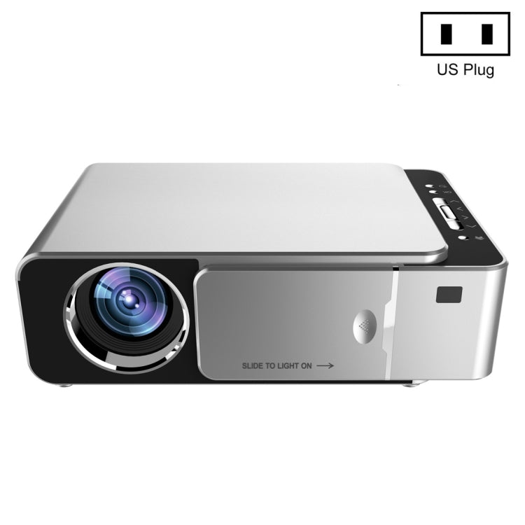 T6 2000ANSI Lumens 1080P LCD Mini Theater Projector, Phone Version, US Plug(Silver) - Consumer Electronics by buy2fix | Online Shopping UK | buy2fix