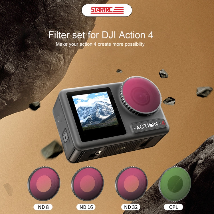 For DJI Action 4 STARTRC 4 in 1 ND8 + ND16 + ND32 + CPL Lens Filter -  by STARTRC | Online Shopping UK | buy2fix