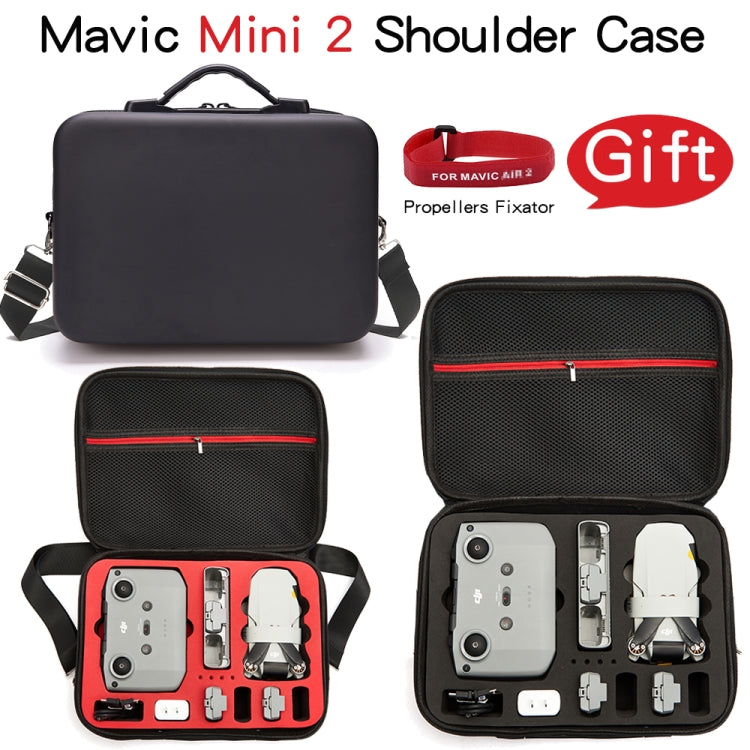 LS4456 Portable Drone PU Shoulder Storage Bag Handbag for DJI Mavic Mini 2(Black + Red Liner) - DJI & GoPro Accessories by buy2fix | Online Shopping UK | buy2fix