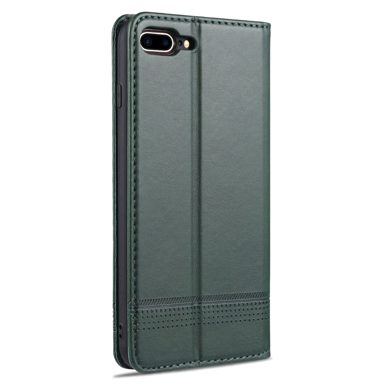 AZNS Magnetic Calf Texture Horizontal Flip Leather Case with Card Slots & Holder & Wallet For iPhone 8 Plus/7 Plus(Dark Green) - More iPhone Cases by AZNS | Online Shopping UK | buy2fix