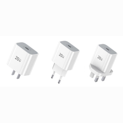 TOTUDESIGN HY034 Glory Series 20W Type-C / USB-C Fast Charging Travel Charger Power Adapter, EU Plug(White) - Apple Accessories by TOTUDESIGN | Online Shopping UK | buy2fix