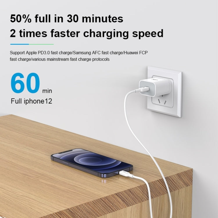 TOTUDESIGN CACQ-010 Glory Series 20W Type-C / USB-C Fast Charging Travel Charger Power Adapter, CN Plug(White) - Apple Accessories by TOTUDESIGN | Online Shopping UK | buy2fix