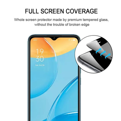 For OPPO A15s Full Glue Full Screen Tempered Glass Film - OPPO & vivo Accessories by buy2fix | Online Shopping UK | buy2fix
