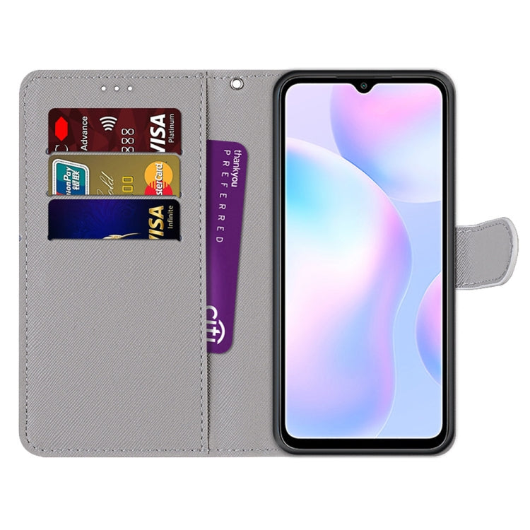 For Xiaomi Redmi 9A Coloured Drawing Cross Texture Horizontal Flip PU Leather Case with Holder & Card Slots & Wallet & Lanyard(Fluorescent Water Texture) - Xiaomi Cases by buy2fix | Online Shopping UK | buy2fix