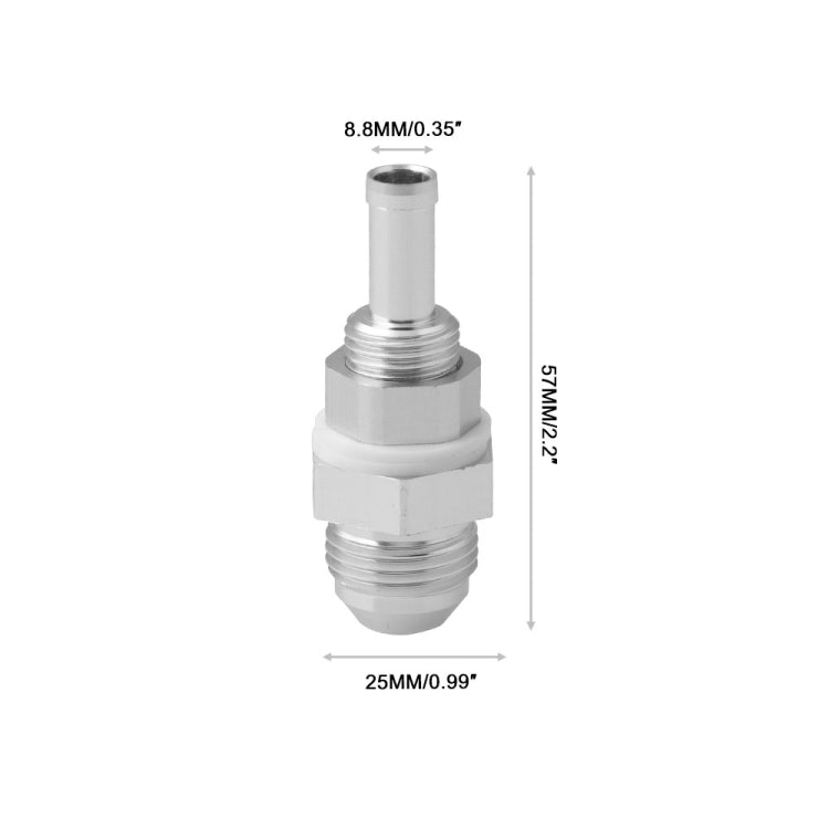 AN8 Straight to 3/8 inch Hose Barb Double Fuel Pump Tank Fitting Bulkhead Adapter Fitting - In Car by buy2fix | Online Shopping UK | buy2fix