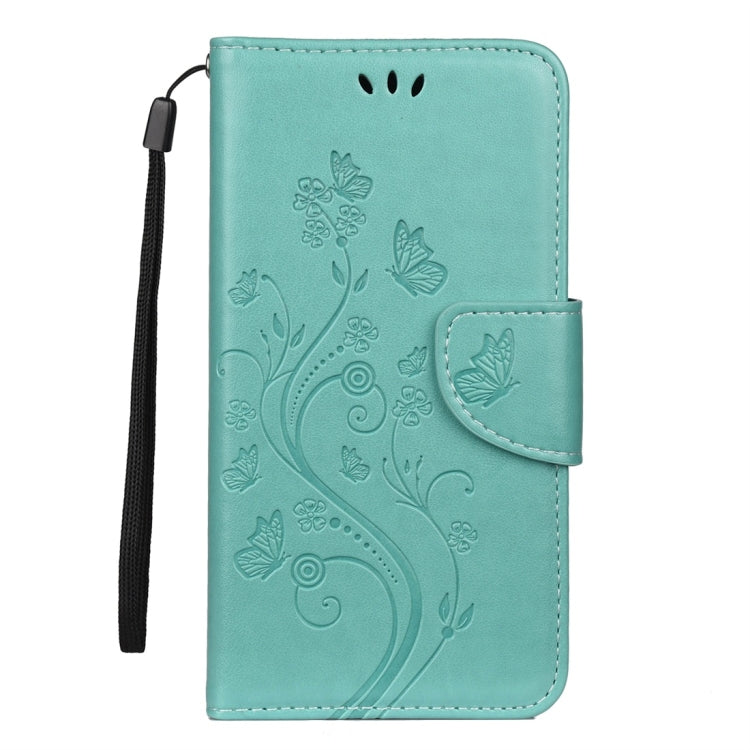 For iPhone 11 Butterfly Flower Pattern Horizontal Flip Leather Case with Holder & Card Slots & Wallet(Green) - Apple Accessories by buy2fix | Online Shopping UK | buy2fix