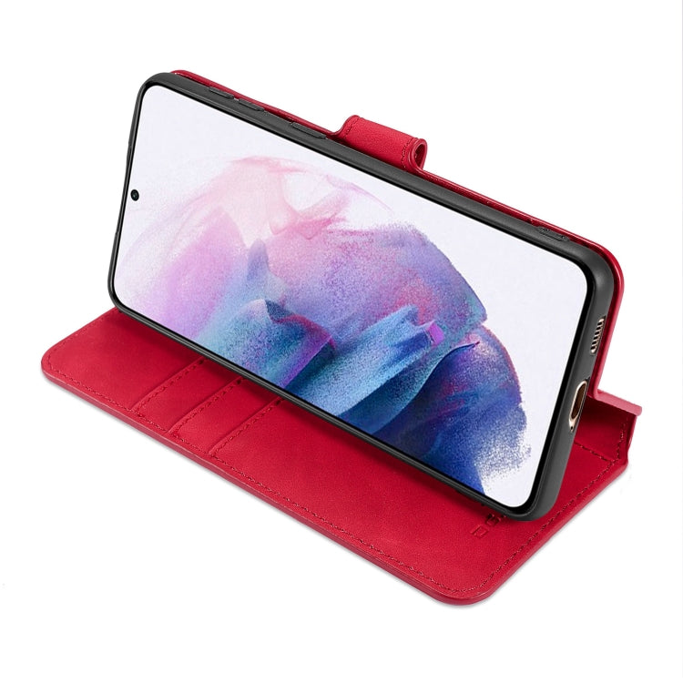 For Samsung Galaxy S21 5G DG.MING Retro Oil Side Horizontal Flip Case with Holder & Card Slots & Wallet(Red) - Galaxy S21 5G Cases by DG.MING | Online Shopping UK | buy2fix