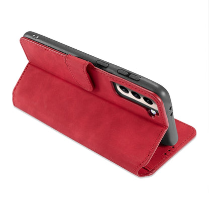 For Samsung Galaxy S21 5G DG.MING Retro Oil Side Horizontal Flip Case with Holder & Card Slots & Wallet(Red) - Galaxy S21 5G Cases by DG.MING | Online Shopping UK | buy2fix