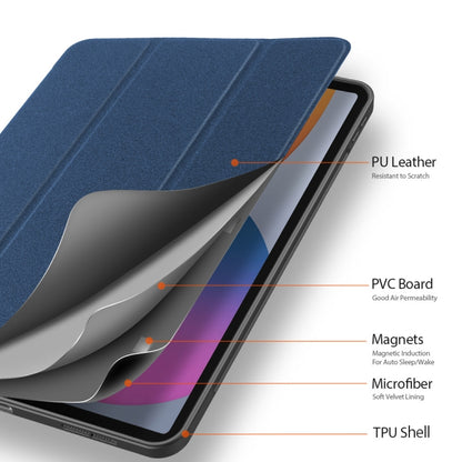 For iPad Pro 11 2022 / 2021 / 2020 DUX DUCIS Domo Series Horizontal Flip Magnetic TPU + PU Leather Tablet Case with Three-folding Holder & Pen Slot & Sleep / Wake-up Function(Blue) - iPad Pro 11 (2022/2021) Cases by DUX DUCIS | Online Shopping UK | buy2fix