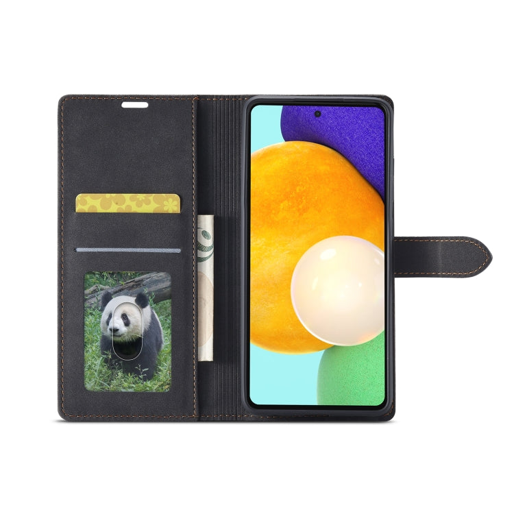 For Samsung Galaxy A52 5G/4G Forwenw F1 Series Matte Strong Magnetism Horizontal Flip Leather Case with Holder & Card Slots & Wallet & Photo Frame(Black) - Galaxy Phone Cases by Forwenw | Online Shopping UK | buy2fix