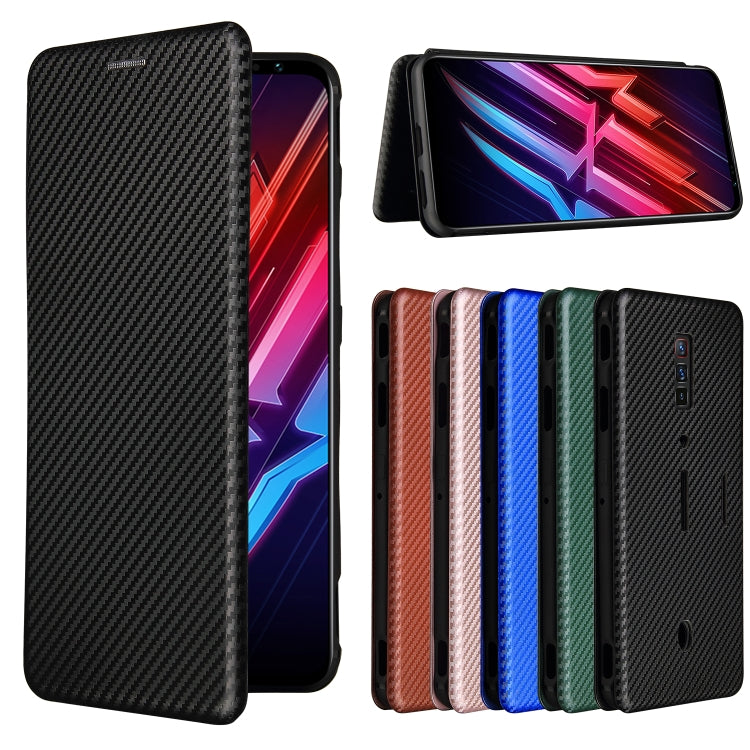 For ZTE nubia Red Magic 6 / 6 Pro Carbon Fiber Texture Horizontal Flip TPU + PC + PU Leather Case with Card Slot(Black) - Mobile Accessories by buy2fix | Online Shopping UK | buy2fix