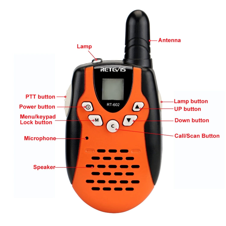 1 Pair RETEVIS RT602 0.5W EU Frequency 446.00625-446.09375MHz 8CHS Handheld Children Walkie Talkie, EU Plug - Children by RETEVIS | Online Shopping UK | buy2fix