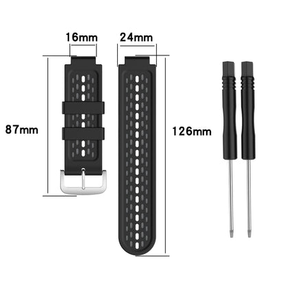 For Garmin Approach S2 / S4 Two-color Silicone Watch Band(Black Grey) - Smart Wear by buy2fix | Online Shopping UK | buy2fix