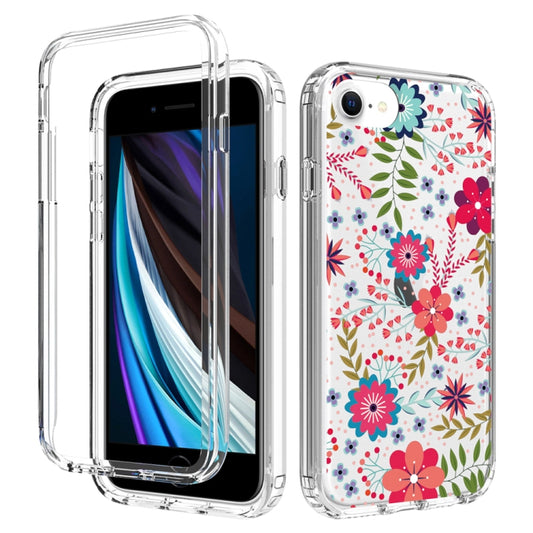 For iPhone SE 2022 / SE 2020 / 8 / 7 2 in 1 High Transparent Painted Shockproof PC + TPU Protective Case(Small Floral) - Apple Accessories by buy2fix | Online Shopping UK | buy2fix