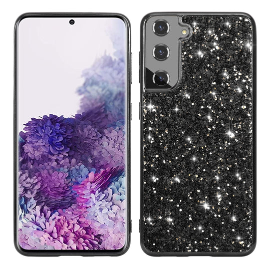 For Samsung Galaxy S21 FE Glitter Powder Shockproof TPU Protective Case(Black) - Samsung Accessories by buy2fix | Online Shopping UK | buy2fix