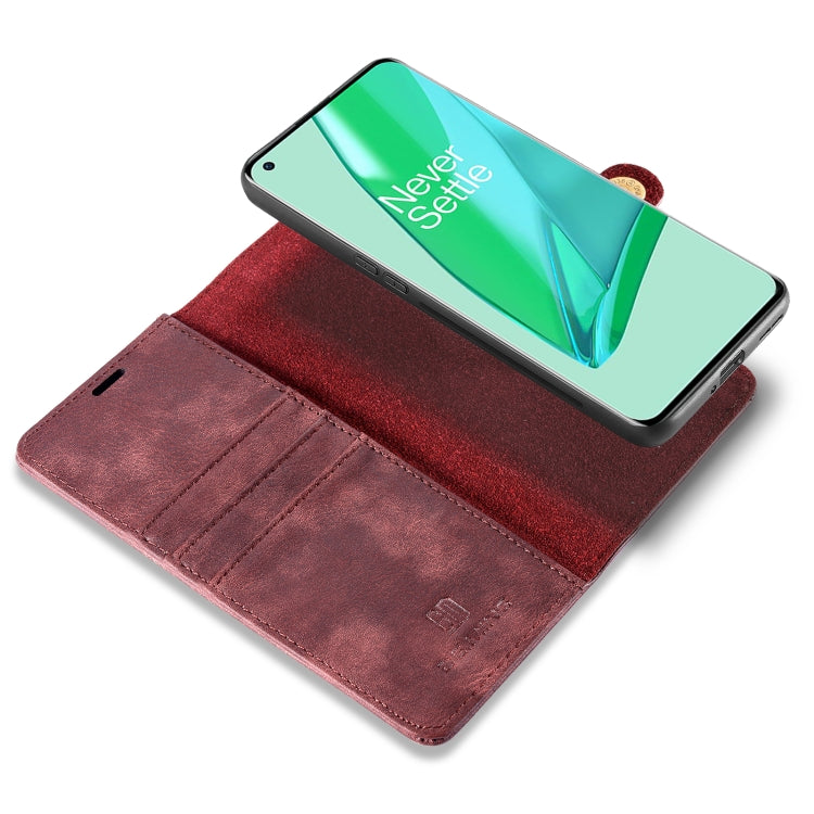 For OnePlus 9 Pro DG.MING Crazy Horse Texture Flip Detachable Magnetic Leather Case with Holder & Card Slots & Wallet(Red) - OnePlus Cases by DG.MING | Online Shopping UK | buy2fix