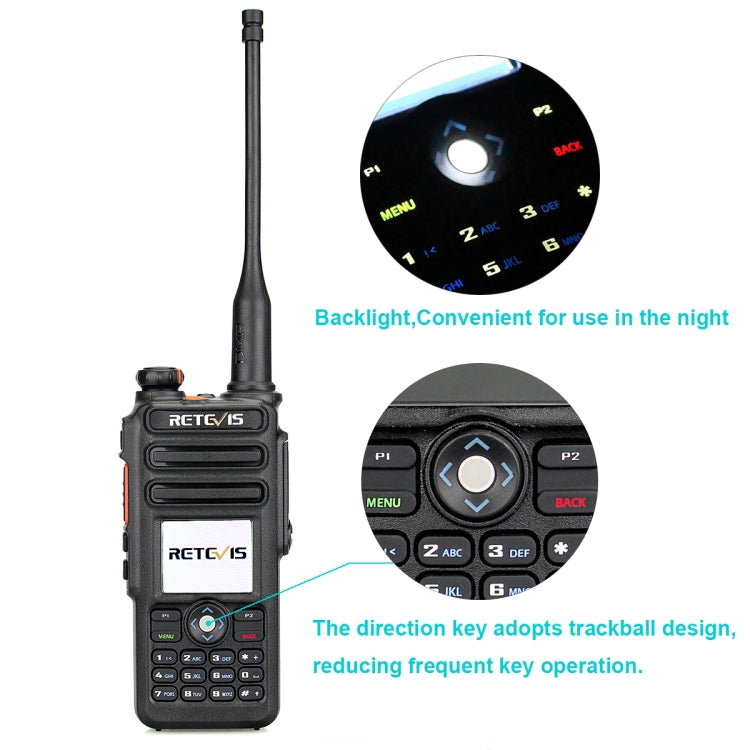 RETEVIS RT82 136-174&400-480MHz 3000CHS Dual Band DMR Digital Waterproof Two Way Radio Handheld Walkie Talkie, EU Plug(Black) - Handheld Walkie Talkie by RETEVIS | Online Shopping UK | buy2fix