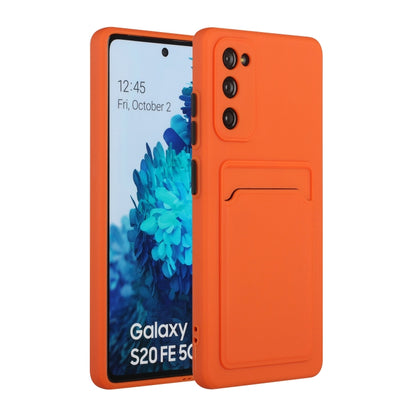 For Samsung Galaxy S20 FE Card Slot Design Shockproof TPU Protective Case(Orange) - Galaxy S20 FE Cases by buy2fix | Online Shopping UK | buy2fix