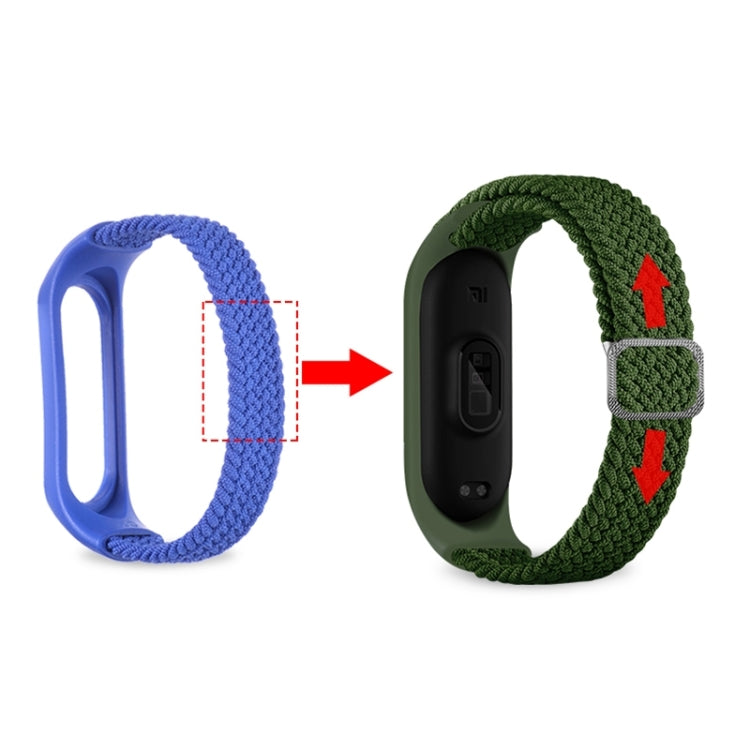 For Xiaomi Mi Band 6 / 5  / 4 / 3 Adjustable Nylon Braided Elasticity Watch Band(Red Black) - Smart Wear by buy2fix | Online Shopping UK | buy2fix