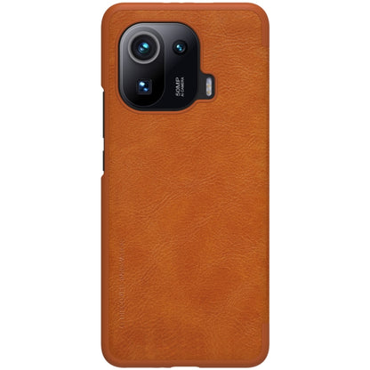 For Xiaomi Mi 11 Pro NILLKIN QIN Series Crazy Horse Texture Horizontal Flip Leather Case with Card Slot(Brown) - Xiaomi Cases by NILLKIN | Online Shopping UK | buy2fix