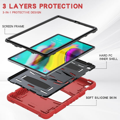 3-Layer Protection Screen Frame + PC + Silicone Shockproof Combination Case with Holder For Samsung Galaxy Tab S5e T720(Red+Black) - Tab S5E 10.5 T720 / T725 by buy2fix | Online Shopping UK | buy2fix