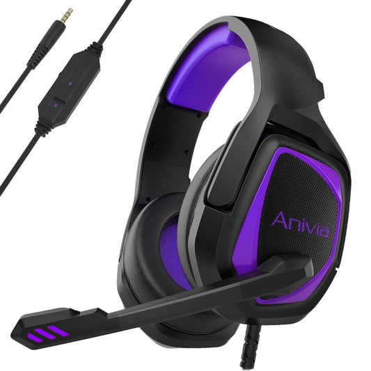Anivia MH602 3.5mm Wired Gaming Headset with Microphone(Black Purple) - Multimedia Headset by SADES | Online Shopping UK | buy2fix