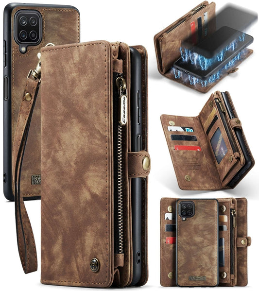 For Samsung Galaxy A12 CaseMe Detachable Multifunctional Horizontal Flip Leather Case, with Card Slot & Holder & Zipper Wallet & Photo Frame(Brown) - Galaxy Phone Cases by CaseMe | Online Shopping UK | buy2fix