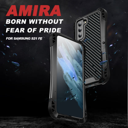 For Samsung Galaxy S21 FE R-JUST AMIRA Shockproof Dustproof Waterproof Metal Protective Case(Black) - Galaxy Phone Cases by R-JUST | Online Shopping UK | buy2fix