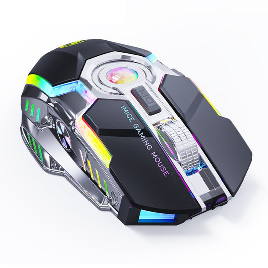 iMICE G7 Colorful Streamer Lights Rechargeable Silent Wireless Mouse(Black) - Wireless Mice by iMICE | Online Shopping UK | buy2fix