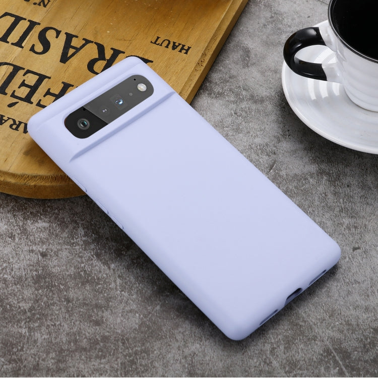 For Google Pixel 6 Pure Color Liquid Silicone Shockproof Full Coverage Case(Purple) - Mobile Accessories by buy2fix | Online Shopping UK | buy2fix