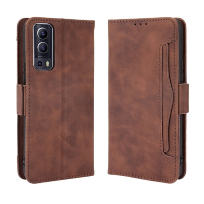 For vivo Y72 5G / iQOO Z3 5G Skin Feel Calf Pattern Horizontal Flip Leather Case with Holder & Card Slots & Photo Frame(Brown) - vivo Cases by buy2fix | Online Shopping UK | buy2fix