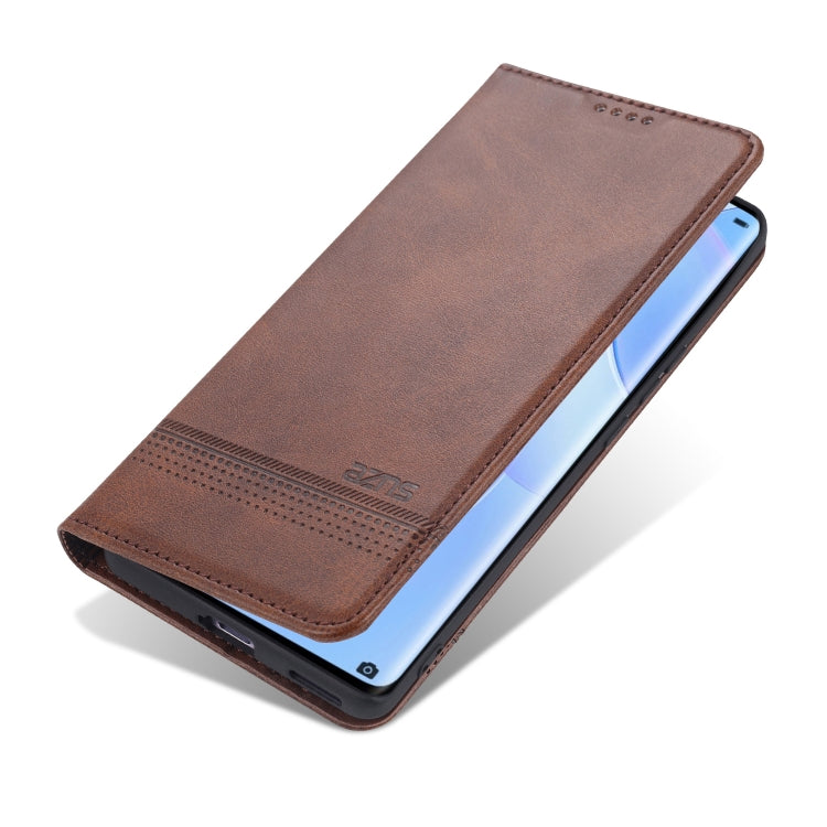 For Honor 50 AZNS Magnetic Calf Texture Horizontal Flip Leather Case with Card Slots & Holder & Wallet(Dark Brown) - Honor Cases by AZNS | Online Shopping UK | buy2fix