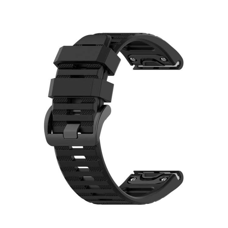 For Garmin Fenix 6 22mm Smart Watch Quick Release Silicon Watch Band(Black) - Watch Bands by buy2fix | Online Shopping UK | buy2fix