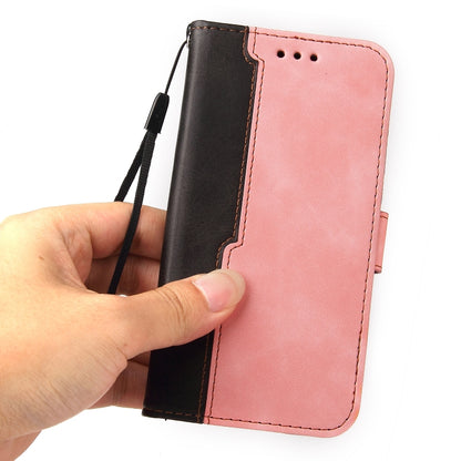 For iPhone 13 Pro Business Stitching-Color Horizontal Flip PU Leather Case with Holder & Card Slots & Photo Frame  (Pink) - iPhone 13 Pro Cases by buy2fix | Online Shopping UK | buy2fix