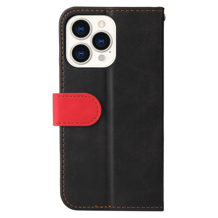 For iPhone 13 Pro Max Business Stitching-Color Horizontal Flip PU Leather Case with Holder & Card Slots & Photo Frame  (Red) - iPhone 13 Pro Max Cases by buy2fix | Online Shopping UK | buy2fix