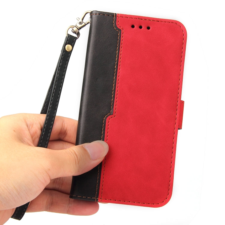 For iPhone 13 Pro Max Business Stitching-Color Horizontal Flip PU Leather Case with Holder & Card Slots & Photo Frame  (Red) - iPhone 13 Pro Max Cases by buy2fix | Online Shopping UK | buy2fix