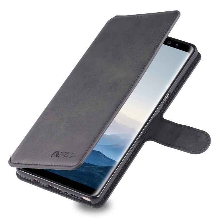 For Galaxy Note 8 AZNS Calf Texture Magnetic Horizontal Flip PU Leather Case with Holder & Card Slots & Photo Frame(Black) - Galaxy Phone Cases by AZNS | Online Shopping UK | buy2fix