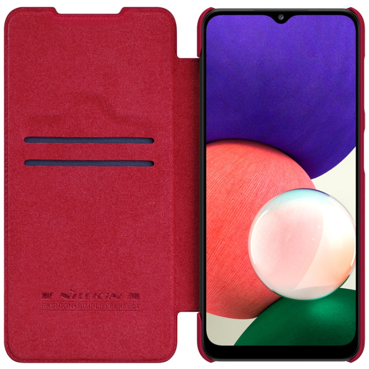 For Samsung Galaxy A22 4G LTE NILLKIN QIN Series Crazy Horse Texture Horizontal Flip Leather Case(Red) - Galaxy Phone Cases by NILLKIN | Online Shopping UK | buy2fix