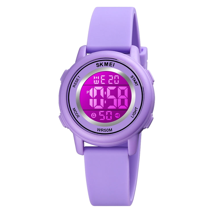 SKMEI 1721 Triplicate Round Dial LED Digital Display Luminous Silicone Strap Electronic Watch(Purple) - LED Digital Watches by SKMEI | Online Shopping UK | buy2fix