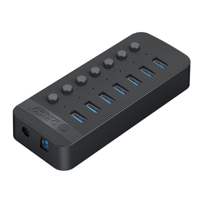 ORICO CT2U3-7AB-BK 7 In 1 Plastic Stripes Multi-Port USB HUB with Individual Switches, AU Plug(Black) - USB 3.0 HUB by ORICO | Online Shopping UK | buy2fix