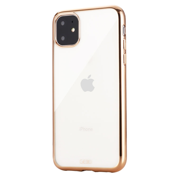 For iPhone 11 Pro Max GEBEI Plating TPU Shockproof Protective Case(Gold) - iPhone 11 Pro Max Cases by GEBEI | Online Shopping UK | buy2fix