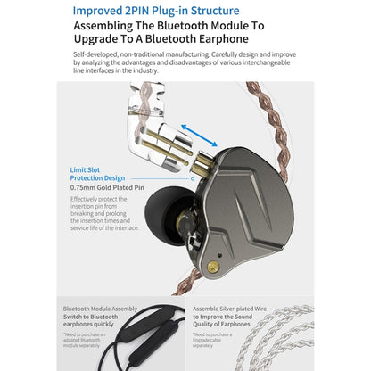 KZ ZSN Pro Ring Iron Hybrid Drive Metal In-ear Wired Earphone, Standard Version(Purple) - In Ear Wired Earphone by KZ | Online Shopping UK | buy2fix