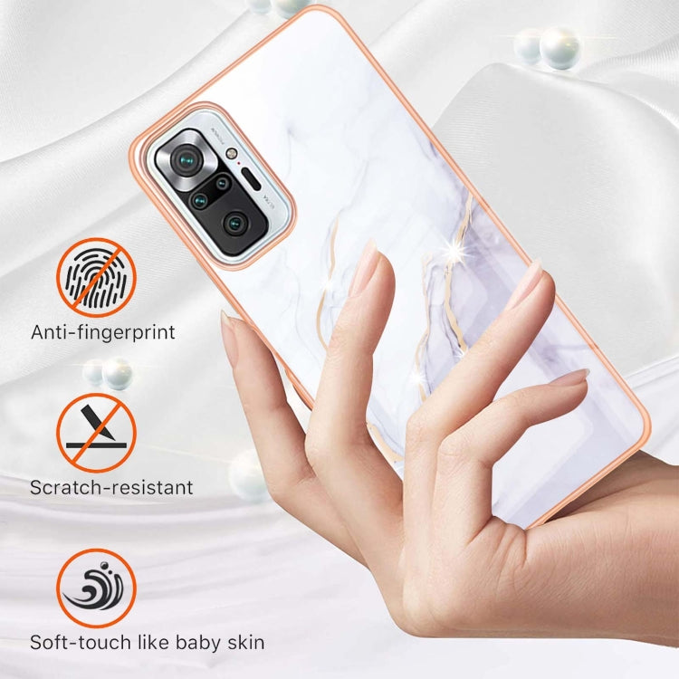 For Xiaomi Redmi Note 10 Pro / 10 Pro Max Electroplating Marble Pattern Dual-side IMD TPU Shockproof Case(White 006) - Xiaomi Accessories by buy2fix | Online Shopping UK | buy2fix