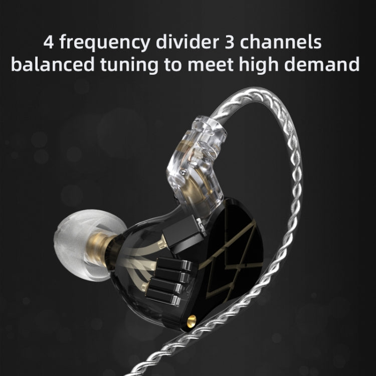 KZ ASX 20-unit Balance Armature Monitor HiFi In-Ear Wired Earphone With Mic(Silver) - In Ear Wired Earphone by KZ | Online Shopping UK | buy2fix